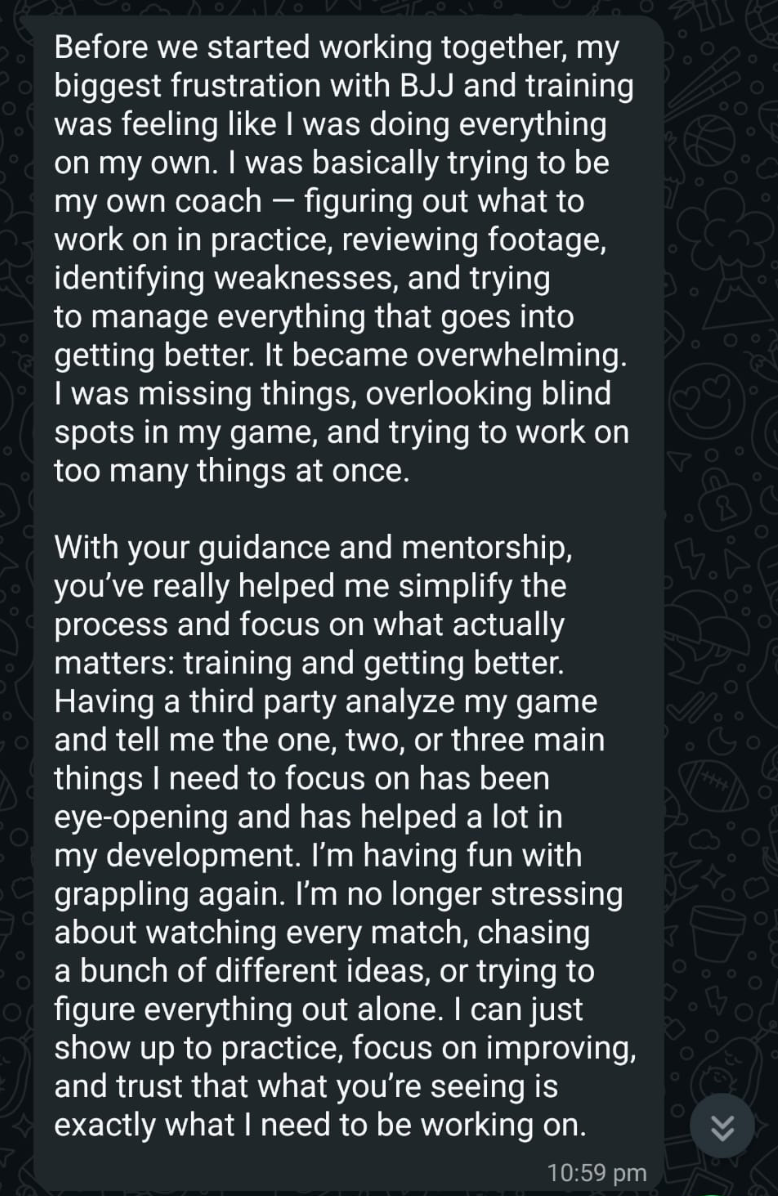 Giuseppe explaining how clear priorities replaced the overwhelm of coaching himself