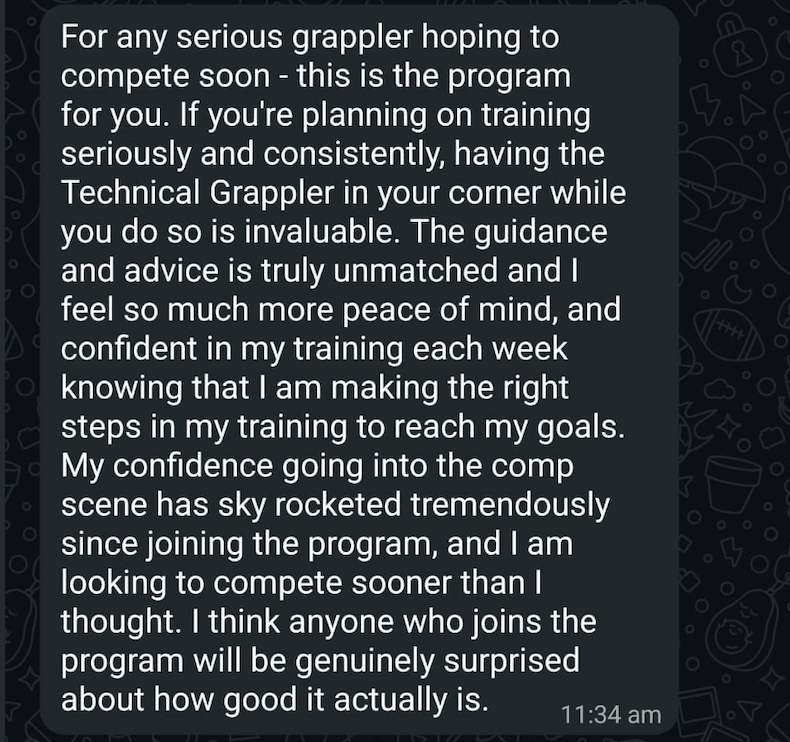 Jade describing greater confidence and peace of mind before competing